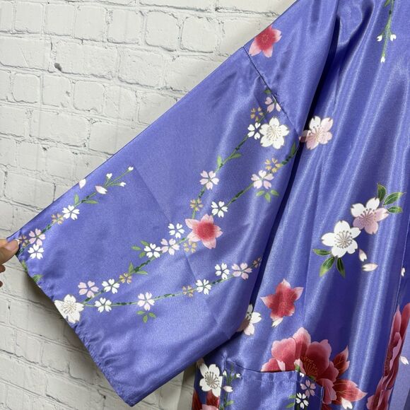 Tokyo Kimono Women SIze 35 Vibrant Floral Mid Lenght Oversized Coverup Duster - Picture 4 of 8